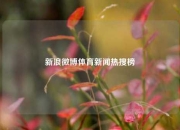 新浪微博体育新闻热搜榜