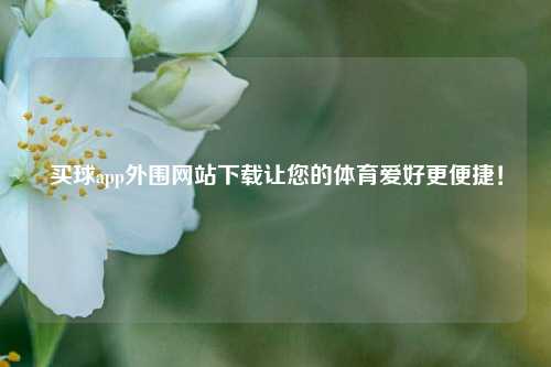 买球app外围网站下载让您的体育爱好更便捷！